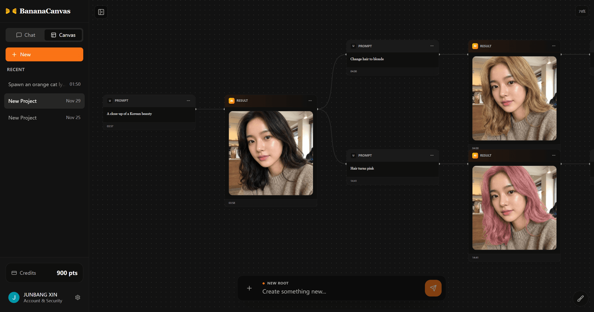 Infinite Canvas Interface