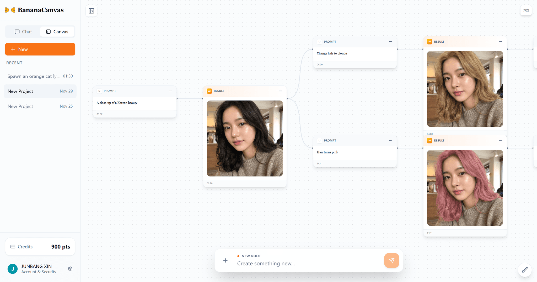 Infinite Canvas Interface