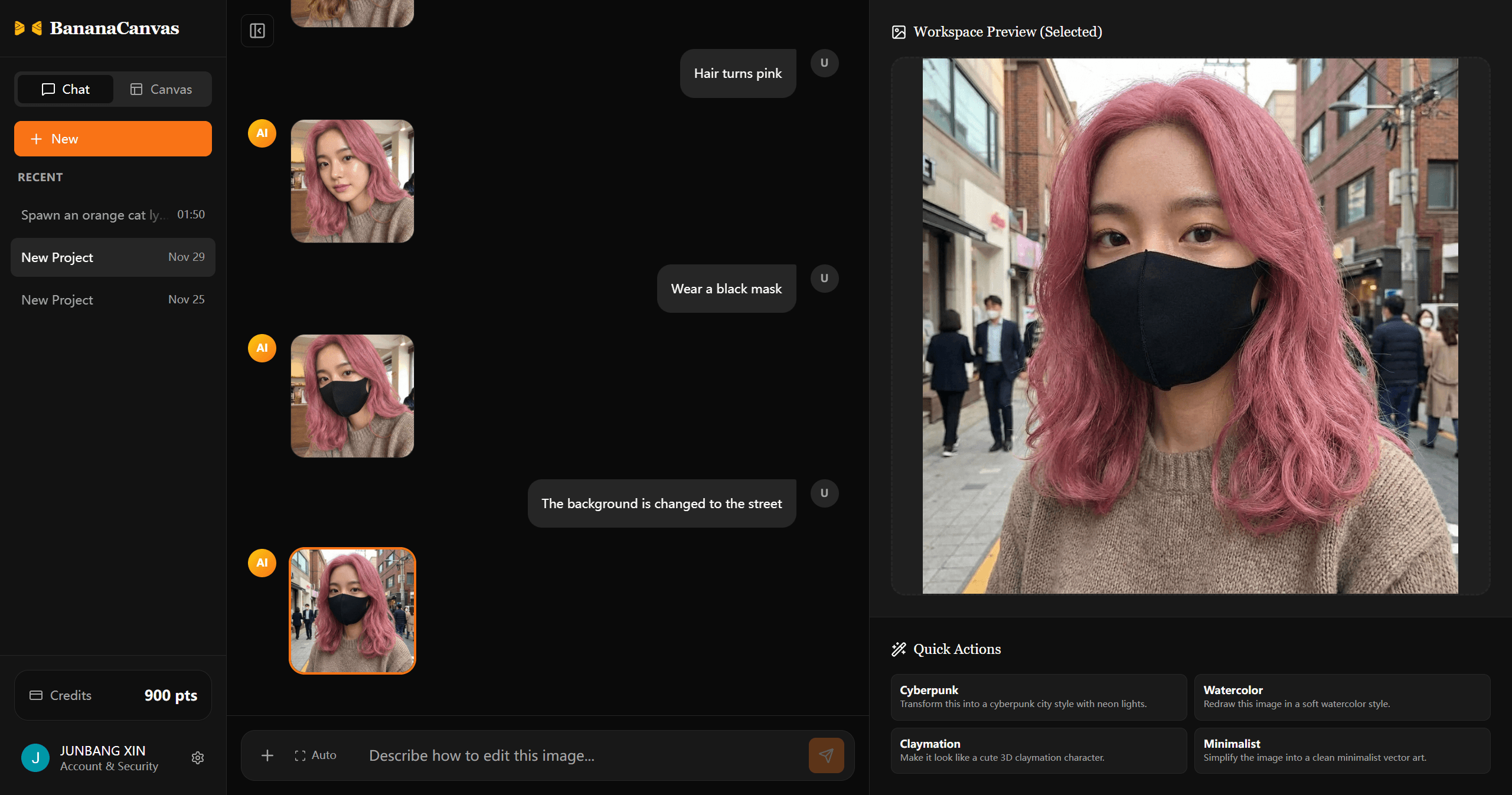 BananaCanvas Interface